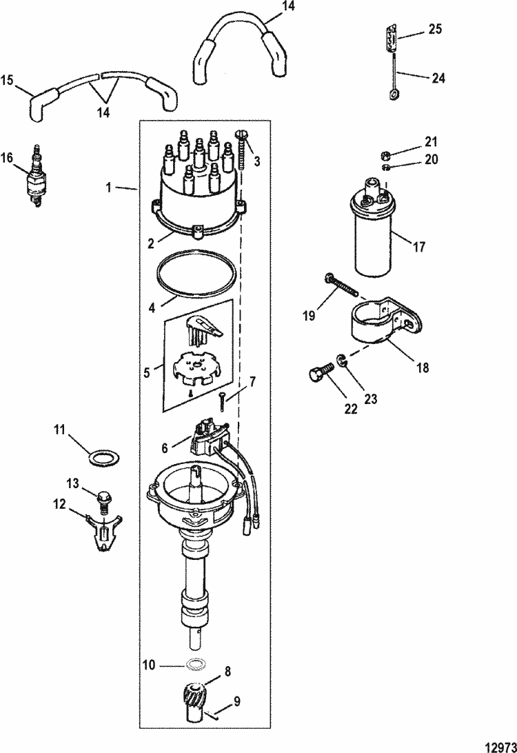 MerCruiser 4.3L EFI (Gen+) TBI GM 262 V-6 Distributor Parts