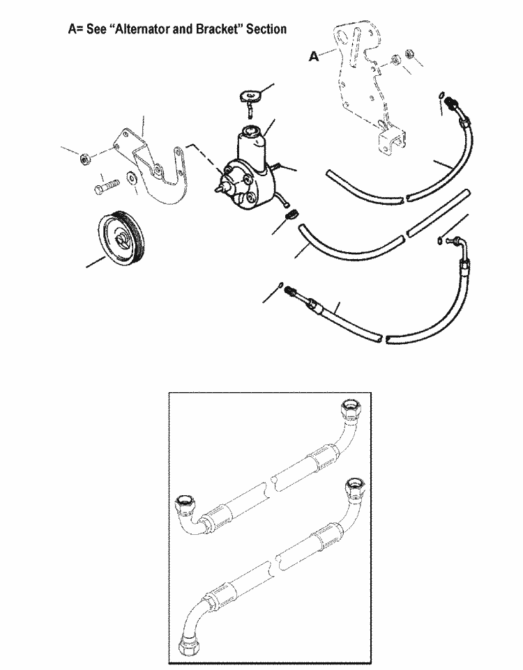 MerCruiser 4.3L EFI (Gen+) TBI GM 262 V6 Power Steering Components Parts