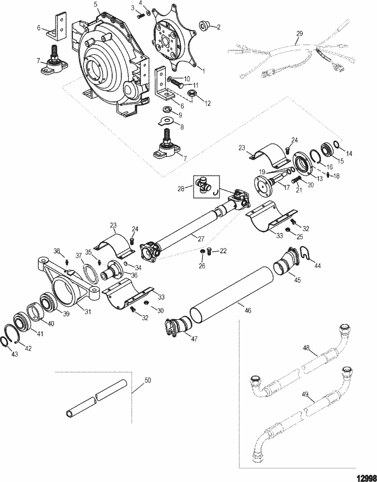 MerCruiser 4.3L EFI (Gen+) TBI GM 262 V-6 Jackshaft Parts