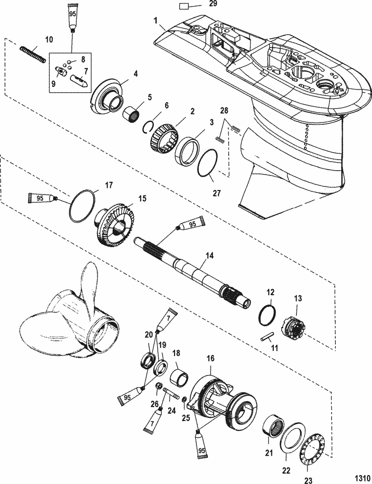 Mercury Marine 90 HP (4-Stroke) Gear Hsg Prop 2.07:1 ... evenrude wiring diagram alternator 