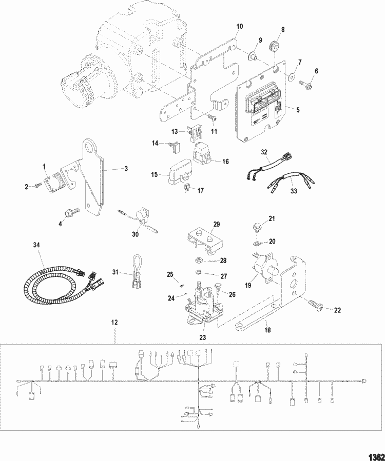 New Mercury Mercruiser Quicksilver Oem Part # 84-862262A 2 Harness Assy