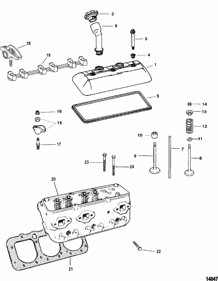 MerCruiser 4.3L (Gen+) (2 Barrel.) GM 262 V-6 1998 Cylinder Head