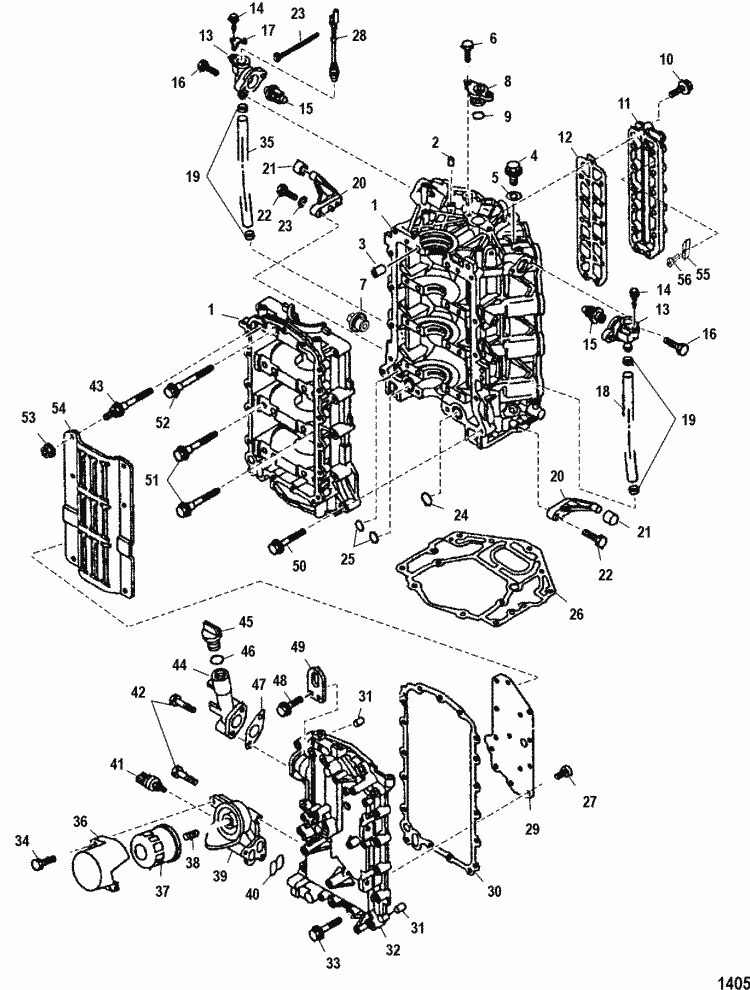 Mercury Marine 225 HP EFI (4Stroke) Cylinder Block Parts