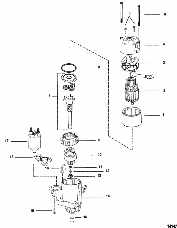 MerCruiser 5.0L EFI GM 305 V-8 1999-2001 Starter Motor (Pg260-f1 ... ignition wiring mercruiser 3.0 wiring diagram Marine Engine.com