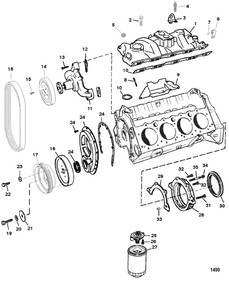 Mercruiser 5 7l  2 Barrel   Gm 350 V