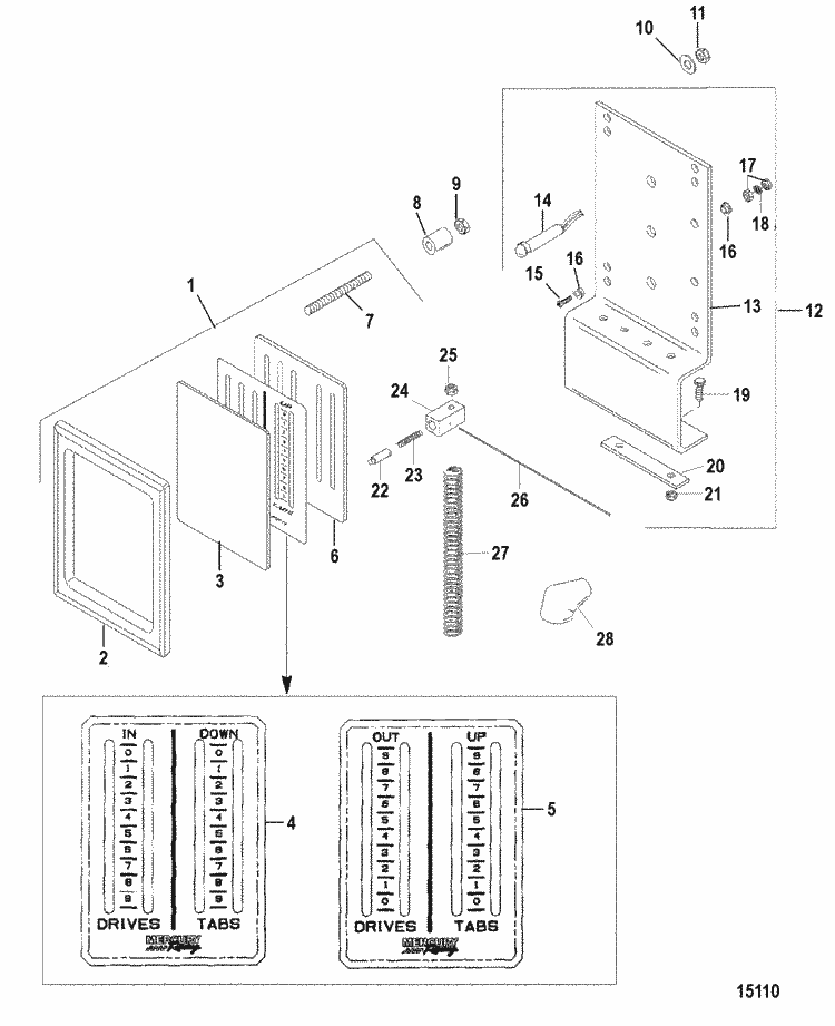 Mercury Marine Instruments - Gauges & Components Trim Position