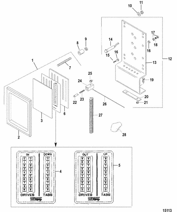 Mercury Marine Instruments - Gauges & Components Trim Position