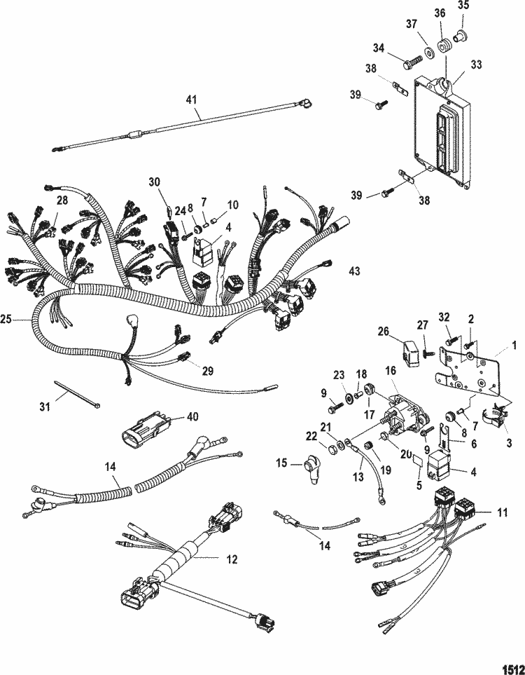 Mercury Mariner Racing 225X EFI Pro Max Electrical Plate Assembly ... mercury outboard tachometer wiring diagram Marine Engine.com