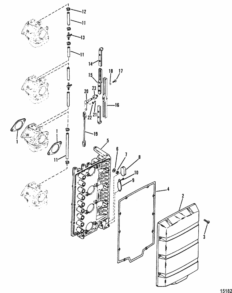 Mercury Marine 115 HP (4 Cylinder) Attenuator Plate Parts crusader engine wiring diagram 