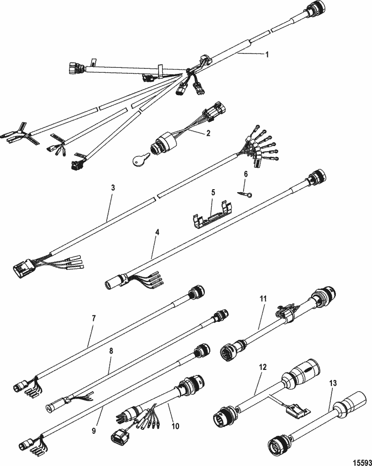 Mercury Marine Electrical Harness Adapter Key Switch Kit Mercury Marine Electrical Harness Adapter Key Switch Kit