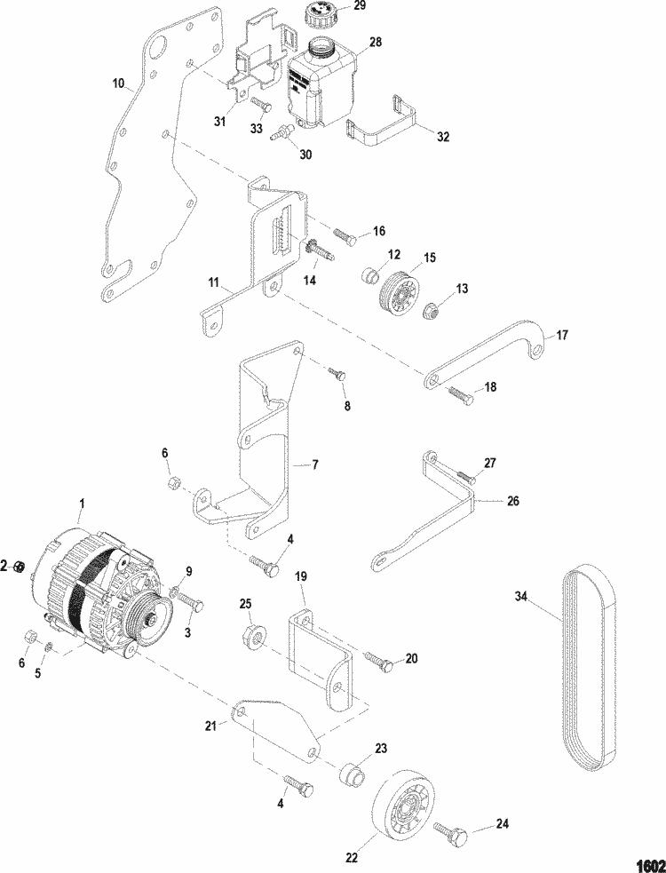 Mercruiser 383 Mag Stroker Alternator  U0026 Brackets Parts