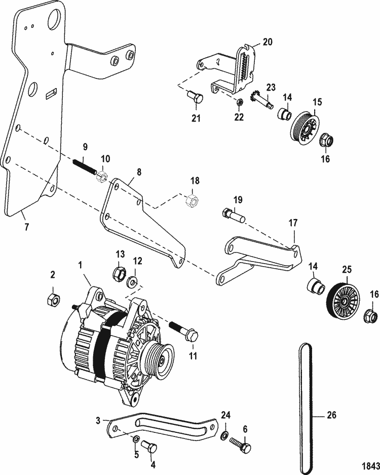 MerCruiser 350 Mag MPI MIE Alternator & Brackets Parts volvo boat fuel filter location 