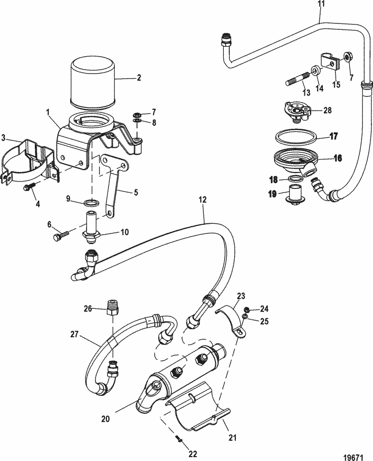 MerCruiser 496 Mag (Base Model) Remote Oil System Parts