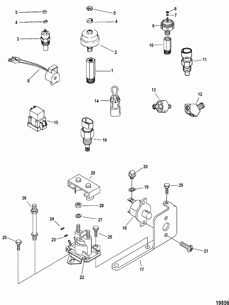 MerCruiser 4.3L EFI (Gen+) TBI GM 262 V-6 Electrical Components Parts