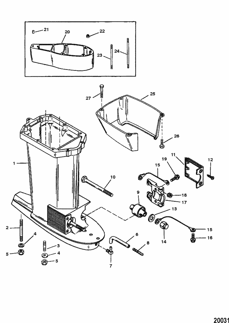 Force 120 HP (1997) Driveshaft Housing Parts