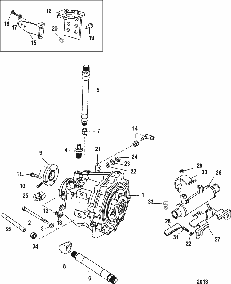 MerCruiser MX 6.2L MPI Ski Transmission & Related Parts (Borg-warner