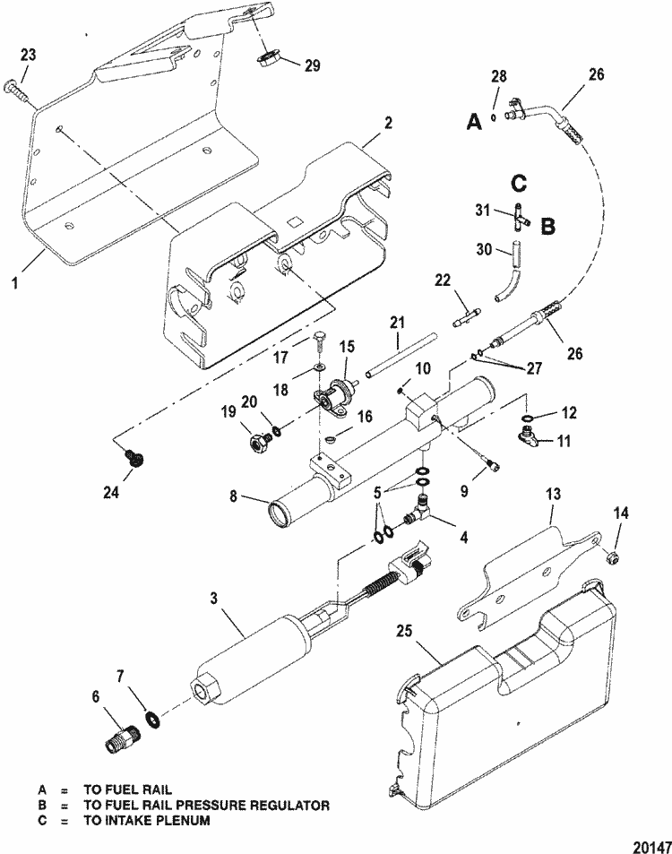 MerCruiser 7.4L MPI MIE (L29) Gen. VI GM 454 V-8 1998-2000 Fuel Pump