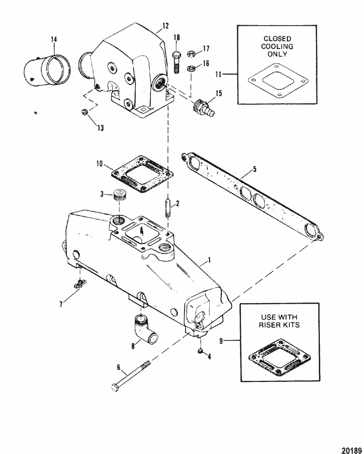 Aftermarket Mercruiser 3.0L Exhaust Manifold & Riser Kit Barr Marine