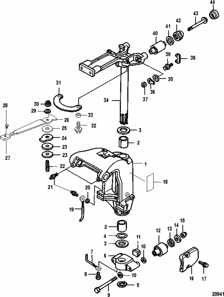 Mercury Marine 25 HP EFI (3 Cylinder) (4-Stroke) Swivel Bracket, Manual ...