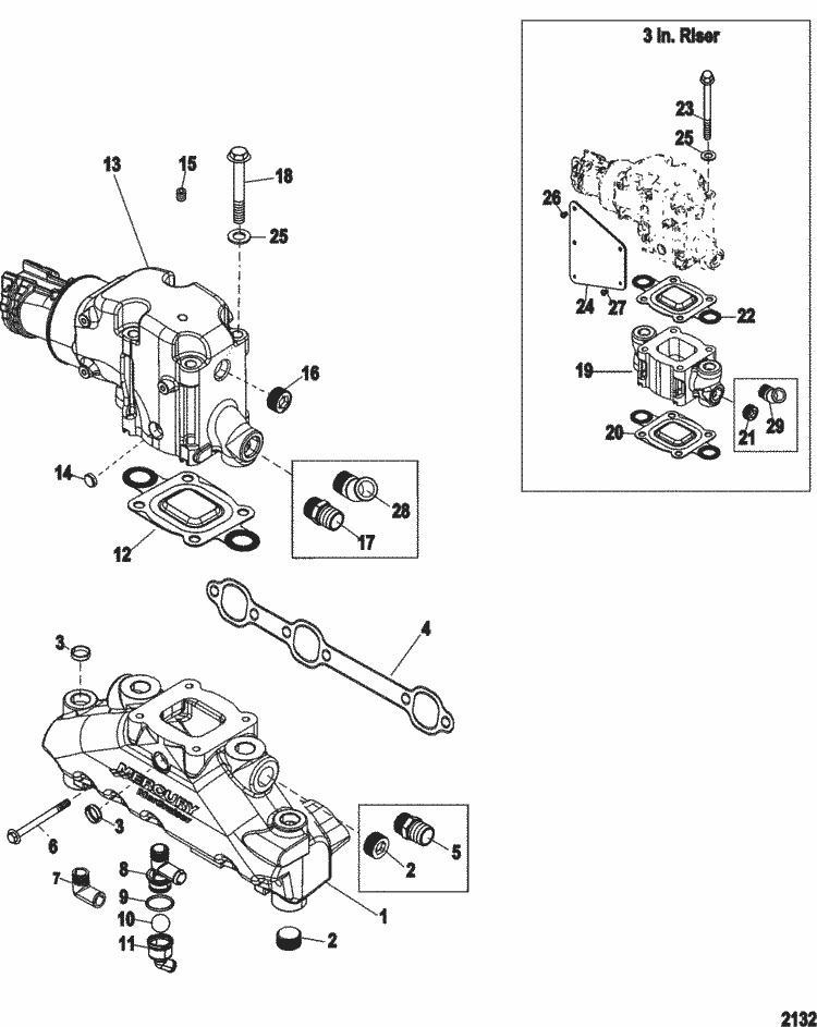 MerCruiser 4.3L MPI Alpha / Bravo Exhaust Manifold & Elbow Parts