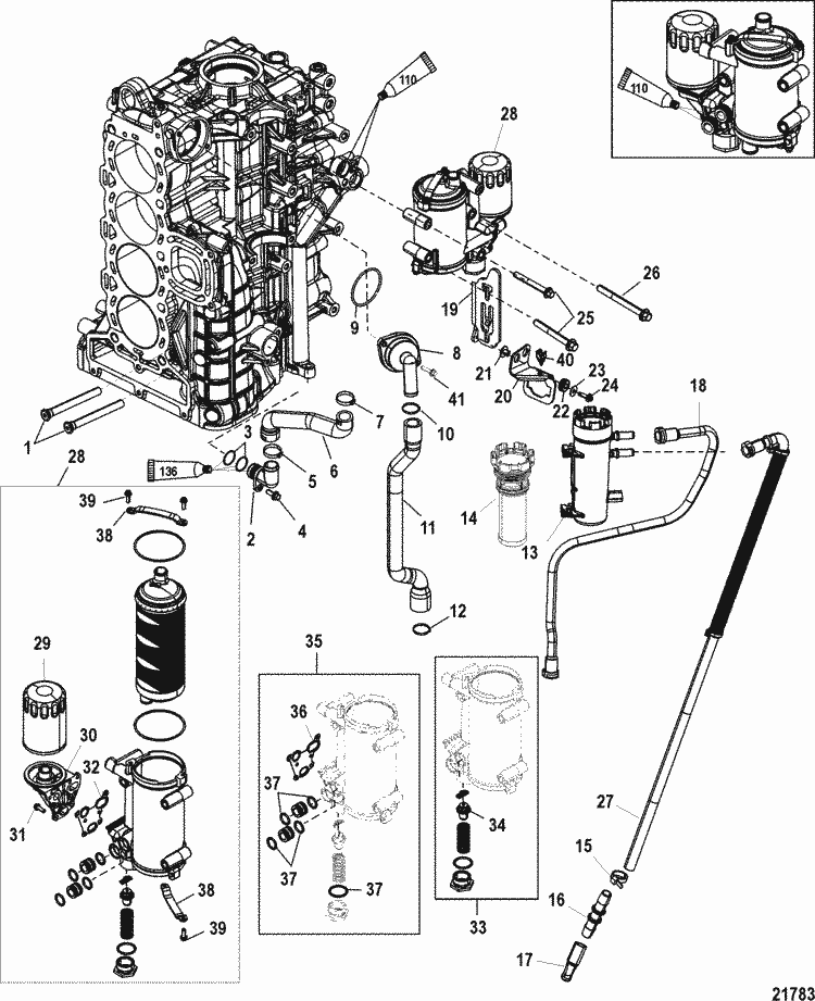 Mercury Marine 200 HP Verado (4-Stroke) (4 Cylinder) Starboard Cylinder