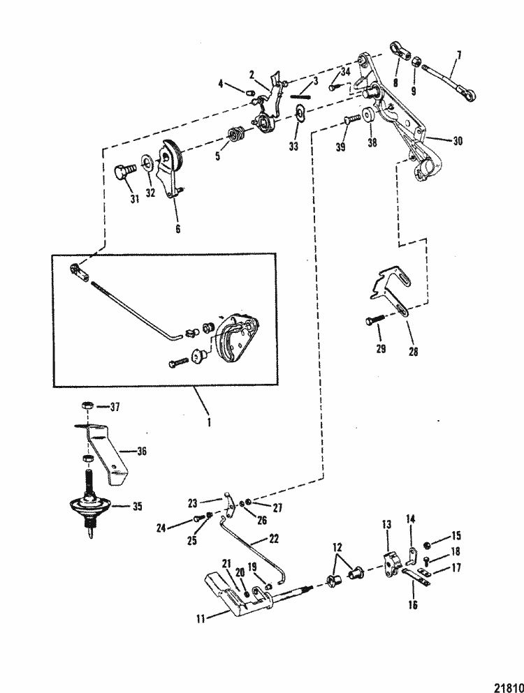 Mariner 20 HP (2 Cylinder) Throttle & Shift Linkage (Side ... wiring diagram for 1996 25 hp evinrude 