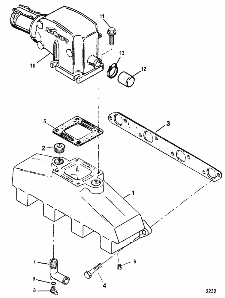 MerCruiser 454 Mag. Bravo (Gen. V) GM 454 V8 19921994 Exhaust