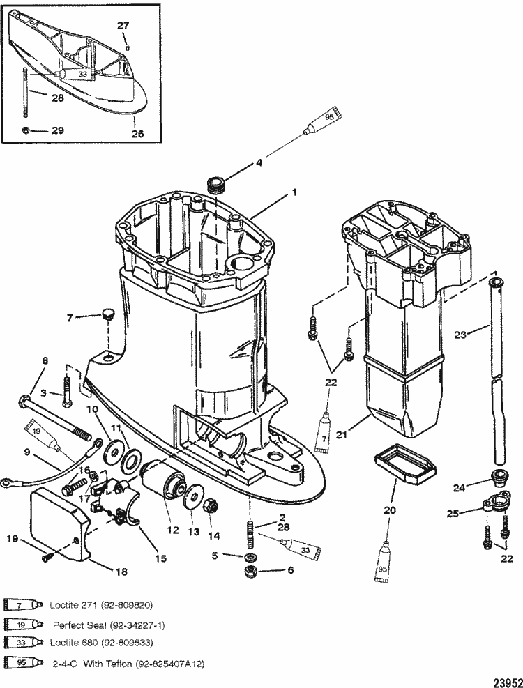 Mercury Marine 225 HP (3.0L EFI) Driveshaft Housing (Serial No