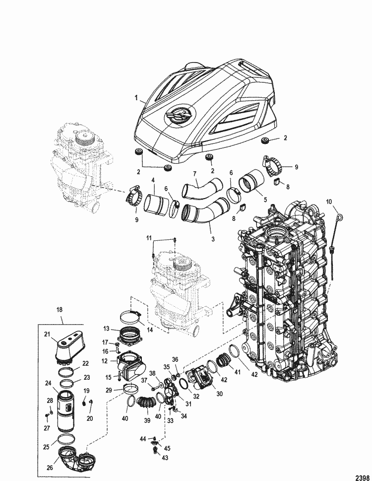 Mercury Marine 250 HP Verado (4-Stroke) (6 Cylinder) Induction