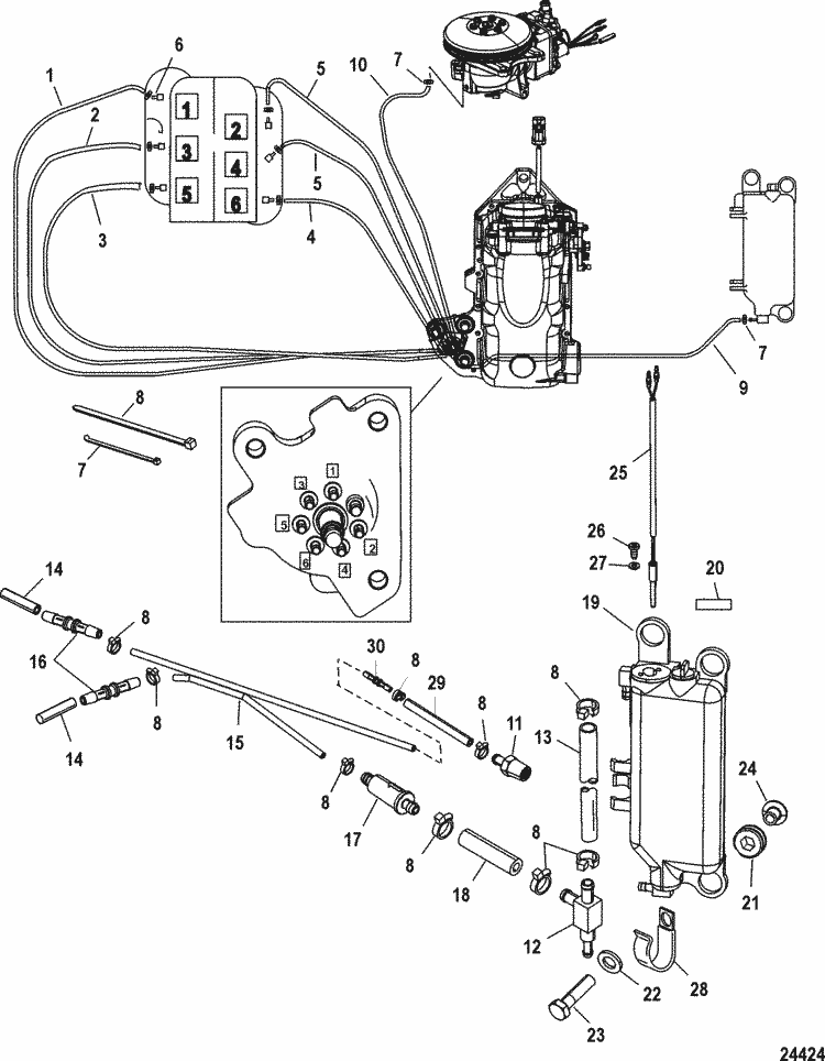 38 mercury outboard oil injection system diagram