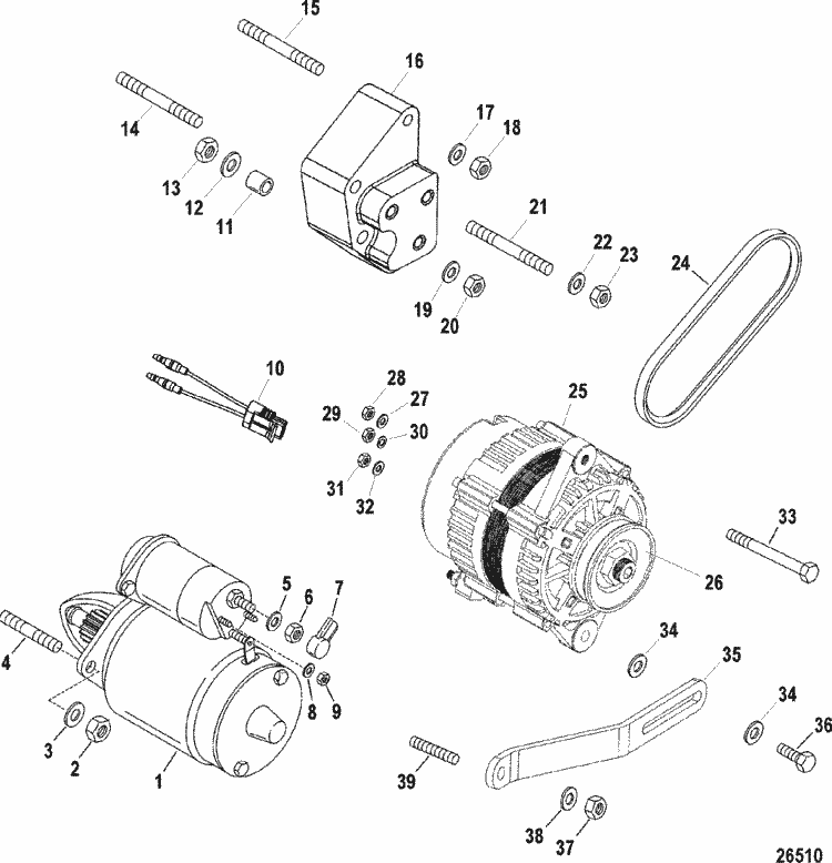 MerCruiser Race Engine & Drive 900 SC Dry Sump 2000 Starter Motor