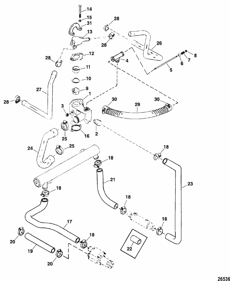 MerCruiser Race Engine & Drive 500 Bulldog Thermostat Housing & Water