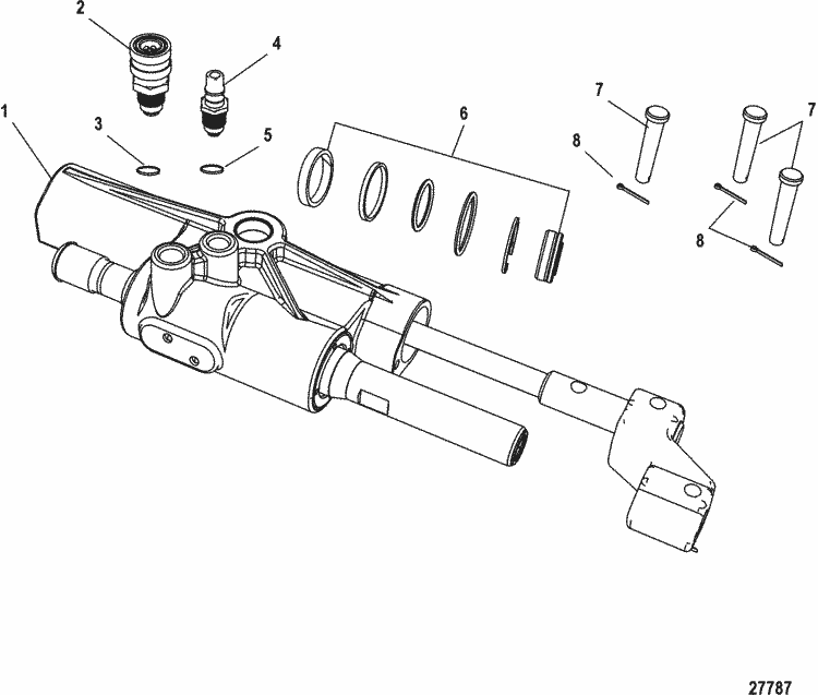 MerCruiser Vazer Drive Steering Cylinder, Power Assisted Parts