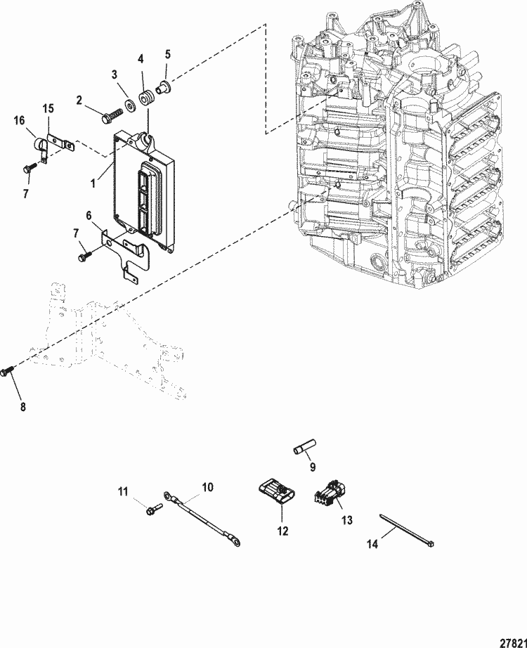 Mercury Marine 200 HP Pro XS (DFI) 3.0L Pcm Mounting Parts