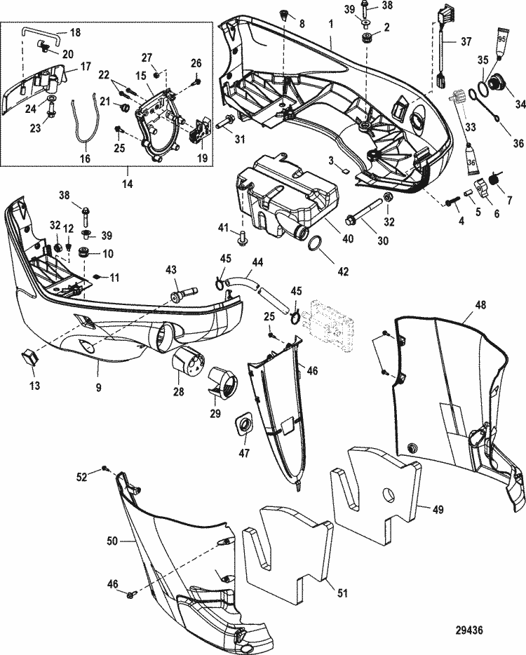 Mercury Marine 200 HP Verado (4-Stroke) (4 Cylinder) Rear ... mercury outboard engine diagrams 