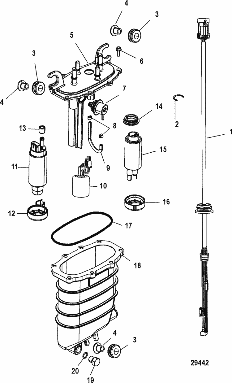 Mercury Marine 200 HP Verado (4Stroke) (4 Cylinder) Fuel Supply Module