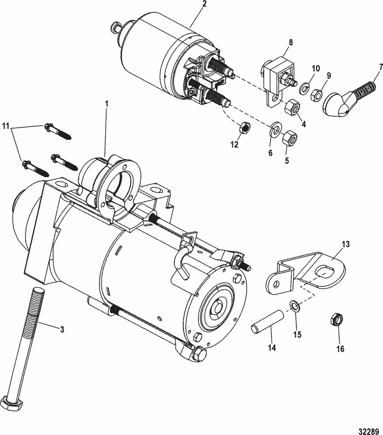 MerCruiser 3.0L MPI EC Starter Motor Parts crusader boat wire diagrams 