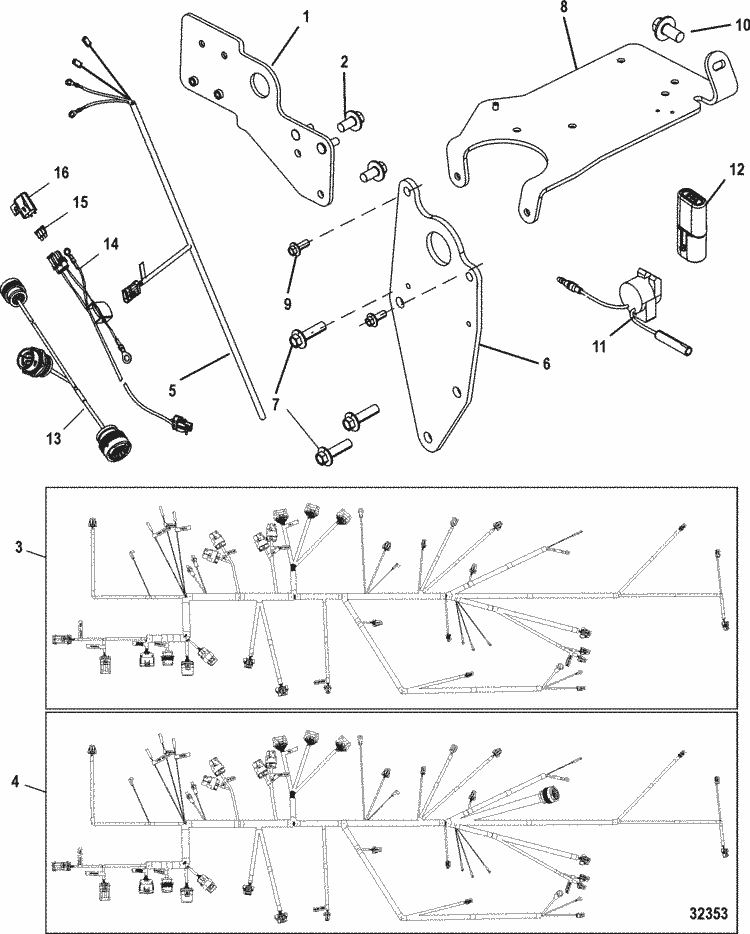mercruiser 496 mag ec (h o model) lifting brackets \u0026 wiring harness