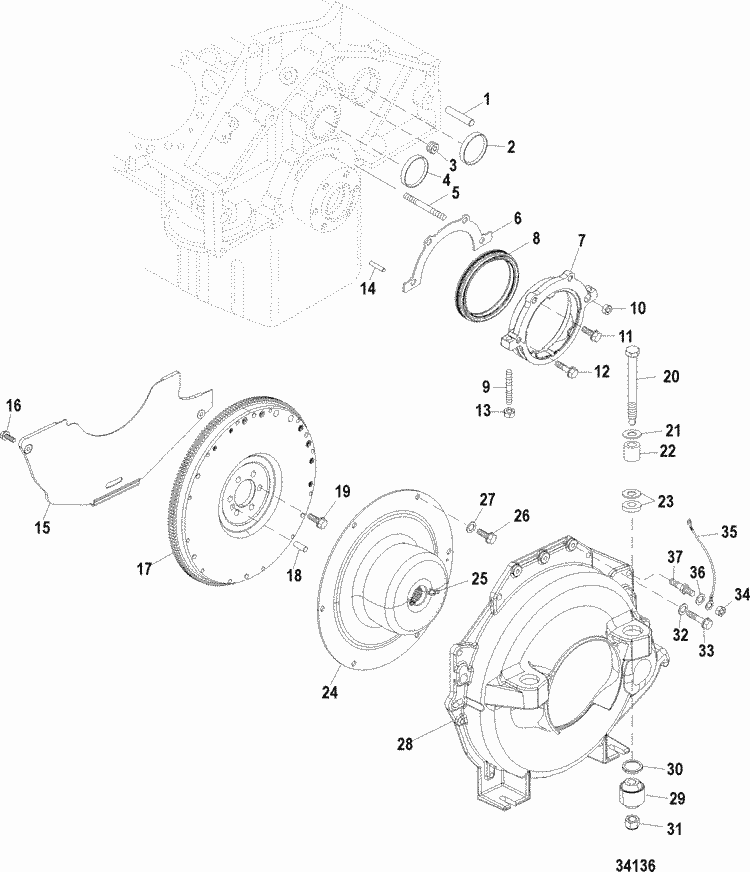 MerCruiser 383 Mag Stroker Flywheel Housing Parts