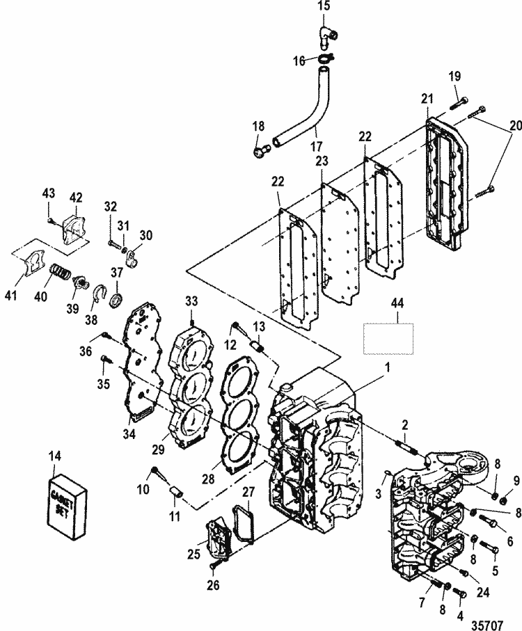 Force 90 HP (1999) Cylinder Block Parts
