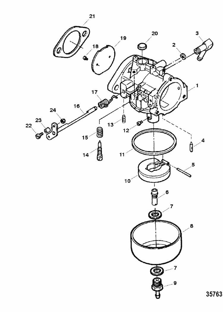 Force 40 Hp 1998 Carburetor Parts