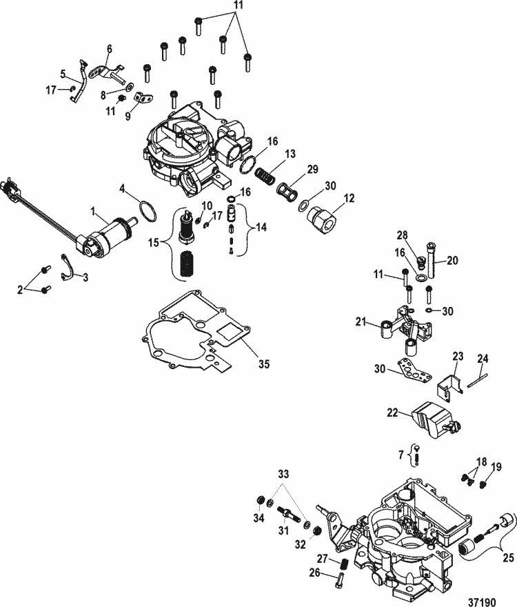 MerCruiser 3.0L GM 181 I / L4 Carburetor Parts