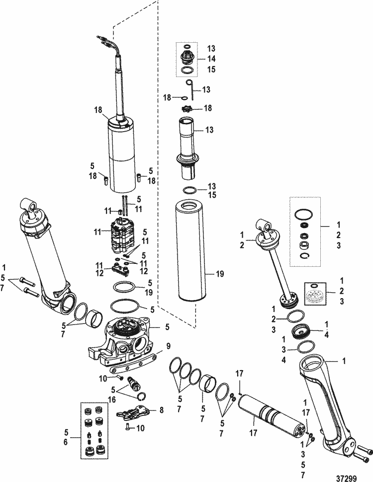 Mercury Marine 350SCi Verado Power Trim Components Parts