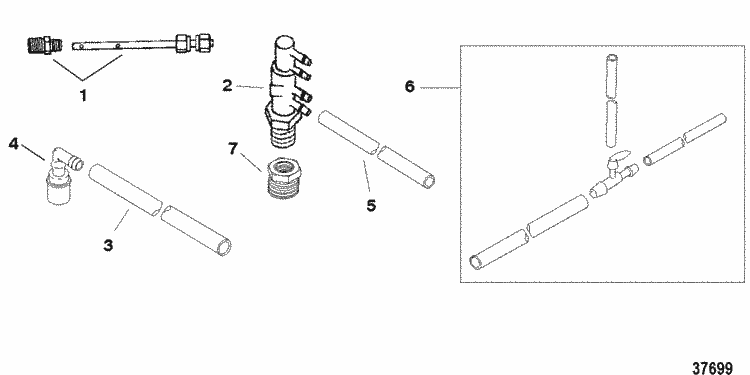 MerCruiser 5.7LX (4 Barrel) GM 350 V-8 1997 Swiss Emissions Parts (Bso1