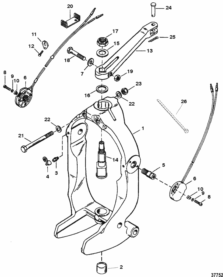 MerCruiser Alpha One (Gen. II) 1996-1997 Gimbal Ring & Steering Lever Parts