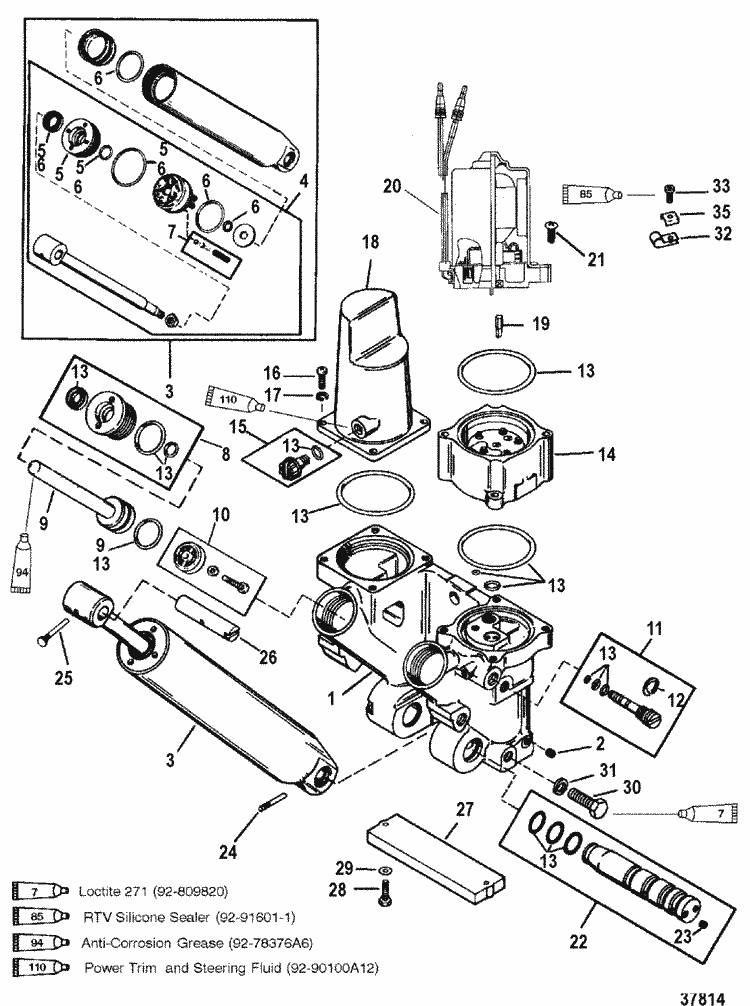 Mercury Marine 250 HP (3.0L EFI) Power Trim Components Parts 40 evinrude wiring harness diagram 