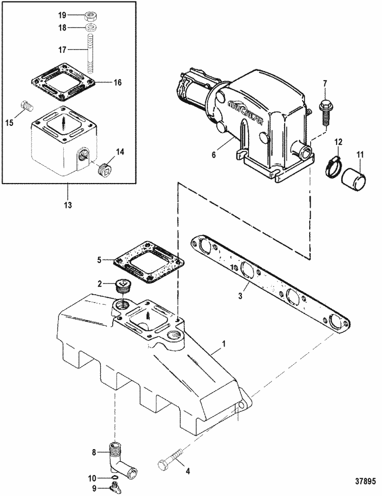 MerCruiser 454 Mag. Bravo (Gen. V) GM 454 V8 19961997 Exhaust