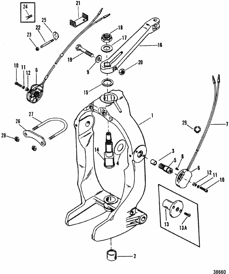 MerCruiser Bravo One Gimbal Ring & Steering Lever Parts