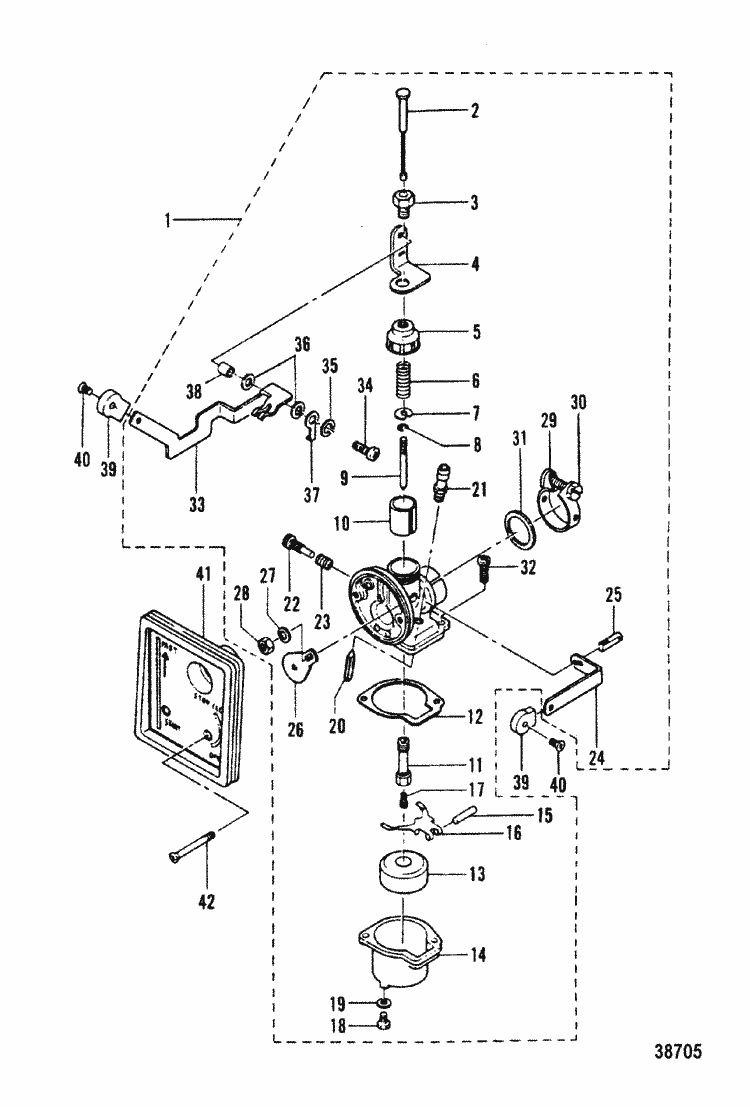 Mercury Marine 2.2M HP Carburetor Parts