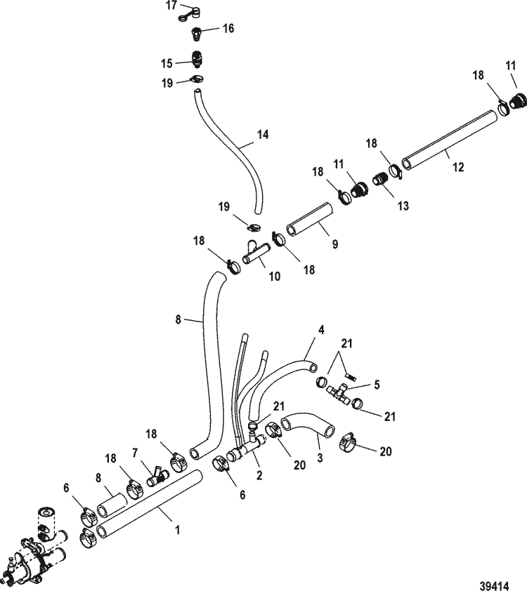 MerCruiser 5.7L MPI MIE EC Closed Cooling Sys., Sea Water Pump Hoses